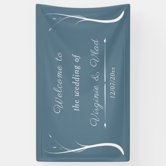 Dusty Blue Wedding Banner (Verticaal)