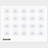 Dusty Blue Wedding Bell Dank u Sticker (Vel)