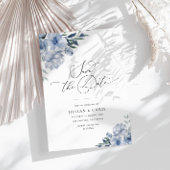 Dusty Blue Wedding Bewaar de datum Fotokaart Kaart