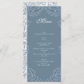Dusty Blue Wedding  Botanical Menu (Voorkant / Achterkant)