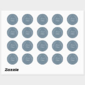 Dusty Blue Wedding Botanical Ronde Sticker (Vel)