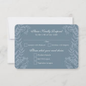 Dusty Blue Wedding Botanische RSVP Kaart (Voorkant)