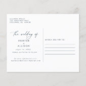 Dusty Blue Wedding Briefkaart (Achterkant)