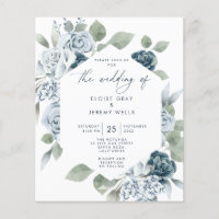 Dusty Blue Wedding Briefkaart