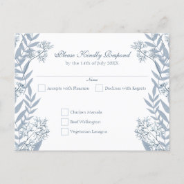 Dusty Blue Wedding  Briefkaart RSVP