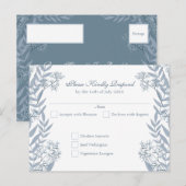 Dusty Blue Wedding  Briefkaart RSVP (Voorkant / Achterkant)