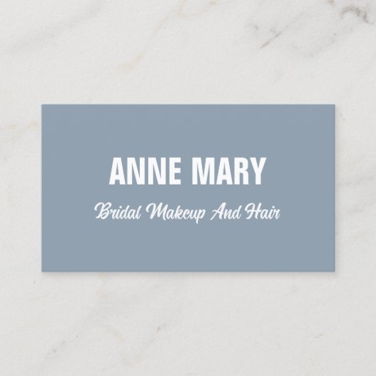 Dusty Blue Wedding Bruids Make-up Artist Hair Salo Visitekaartje (Voorkant)