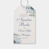 Dusty Blue Wedding Cadeaulabel (Voorkant)