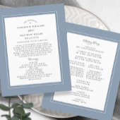 Dusty Blue Wedding Ceremony Elegant Budget Program