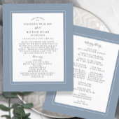 Dusty Blue Wedding Ceremony Elegant Budget Program