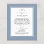 Dusty Blue Wedding Ceremony Elegant Budget Program (Voorkant)