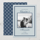 Dusty Blue Wedding Classic Script Save the Date Kaart (Voorkant / Achterkant)