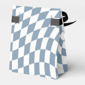 Dusty Blue Wedding Collectie Check Gecontroleerd Bedankdoosjes (Achterkant)