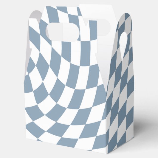 Dusty Blue Wedding Collectie Check Gecontroleerd Bedankdoosjes (Geopend)