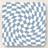 Dusty Blue Wedding Collectie Check Gecontroleerd Bier Onderzetter (Voorkant)