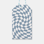 Dusty Blue Wedding Collectie Check Gecontroleerd Cadeaulabel (Voorkant)