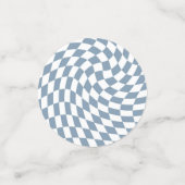 Dusty Blue Wedding Collectie Check Gecontroleerd Confetti (Kleine voorkant)