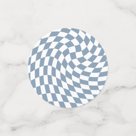 Dusty Blue Wedding Collectie Check Gecontroleerd Confetti (Kleine voorkant)