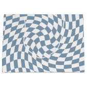 Dusty Blue Wedding Collectie Check Gecontroleerd Groot Cadeauzakje (Voorkant)