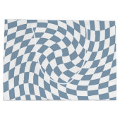 Dusty Blue Wedding Collectie Check Gecontroleerd Groot Cadeauzakje (Achterkant)