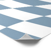 Dusty Blue Wedding Collectie Check Gecontroleerd Poster (Hoek)