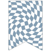 Dusty Blue Wedding Collectie Check Gecontroleerd Vlaggetjes (Derde vlag)