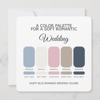 Dusty Blue Wedding Color Palette Romantic Wedding Kaart
