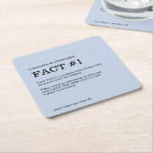 Dusty Blue Wedding Custom Fun Fact Kartonnen Onderzetters (Schuin)