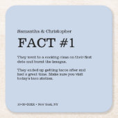 Dusty Blue Wedding Custom Fun Fact Kartonnen Onderzetters (Voorkant)
