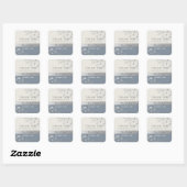 Dusty Blue Wedding Dank je wel Vierkante Sticker (Vel)
