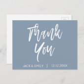 Dusty Blue Wedding Dank u Bedankt Briefkaart (Voorkant / Achterkant)
