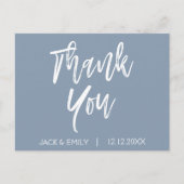 Dusty Blue Wedding Dank u Bedankt Briefkaart (Voorkant)