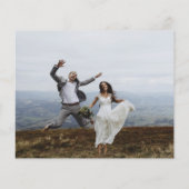 Dusty Blue Wedding Dank u Foto Bruiloft Kaart (Achterkant)