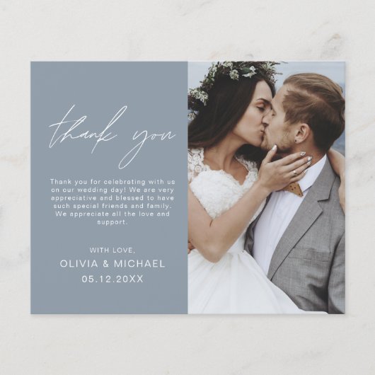 Dusty Blue Wedding Dank u Kaarten Flyer (Voorkant)