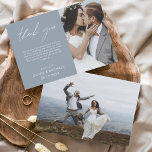Dusty Blue Wedding Dank u Kaarten Flyer<br><div class="desc">Budget Wedding Dank u Kaarten die een foto op de voor- en achterkant hebben. Dank u kaarten bevat een moderne hand geschreven kromme manuscripttypografie die elegant,  eenvoudig en modern zijn om na u de dag van de bruiloft te gebruiken.</div>