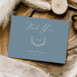 Dusty Blue Wedding Day Bedankt Flat Note Kaart