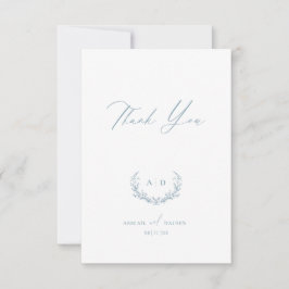 Dusty Blue Wedding Day Bedankt Flat Note Kaart