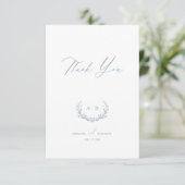 Dusty Blue Wedding Day Bedankt Flat Note Kaart (Staand voorkant)