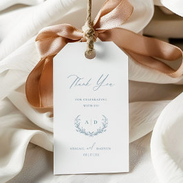 Dusty Blue Wedding Day Dank u wel voor cadeau Labe Cadeaulabel