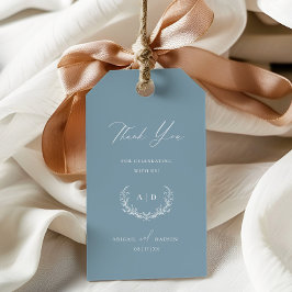 Dusty Blue Wedding Day Dank u wel voor cadeau Labe Cadeaulabel