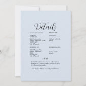 Dusty Blue Wedding Detail Kaart (Voorkant)