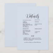 Dusty Blue Wedding Detail Kaart (Voorkant / Achterkant)