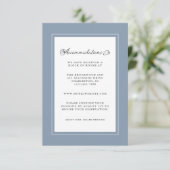 Dusty Blue Wedding Detail Modern Chic Borders Informatiekaartje (Staand voorkant)