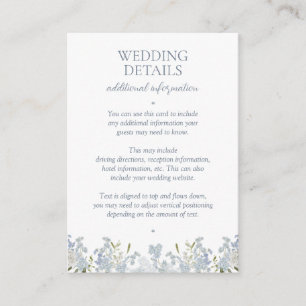 Dusty Blue Wedding Details Elegant Script Informatiekaartje