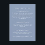 Dusty Blue Wedding Details Informatiekaartje<br><div class="desc">Elegant classic dusty blue wedding details card</div>
