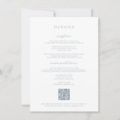 Dusty Blue Wedding Details Kaart (Voorkant)