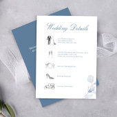 Dusty Blue Wedding Details QR Code Insert Informatiekaartje