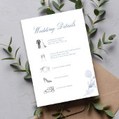 Dusty Blue Wedding Details QR Code Insert Informatiekaartje