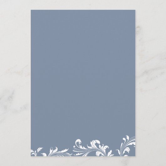 Dusty Blue Wedding  Elegant Classic Menu (Achterkant)