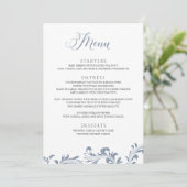 Dusty Blue Wedding  Elegant Classic Menu (Staand voorkant)